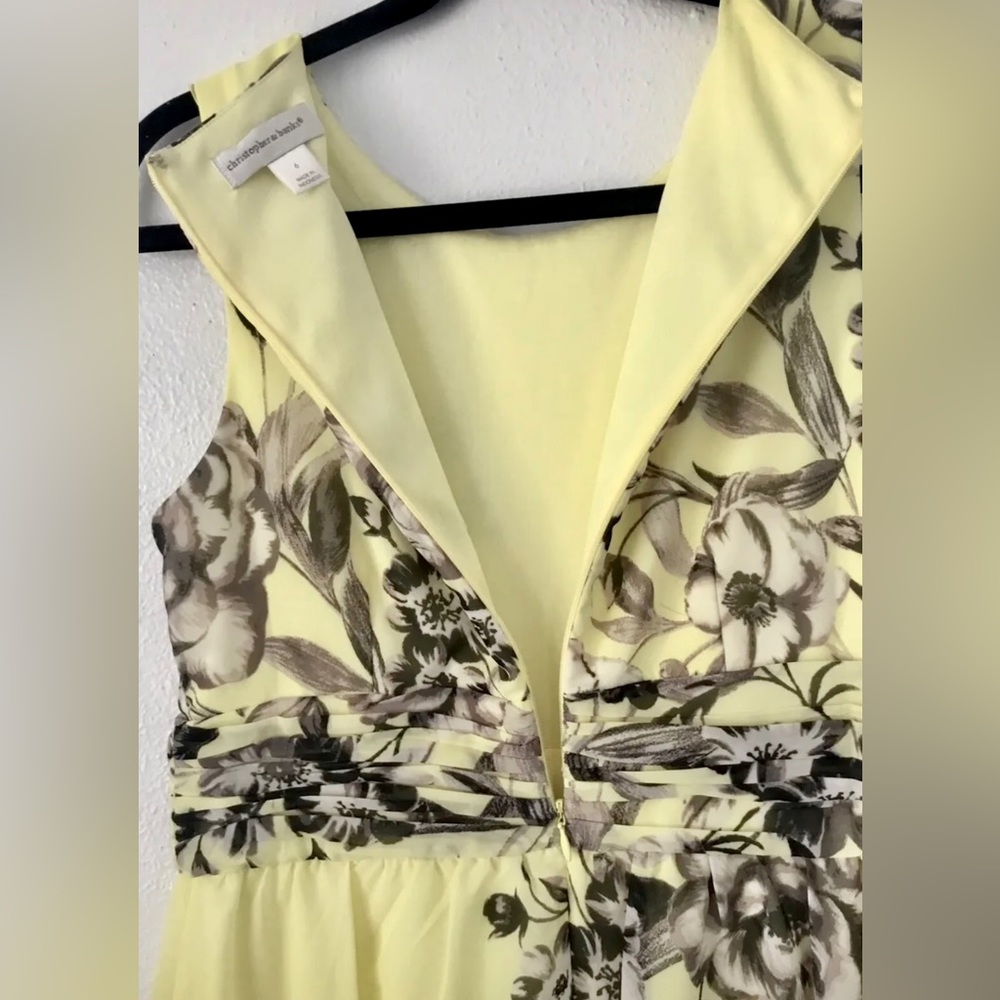Christopher & Banks Special Occasion Yellow Chiffon Dress or Bridal Party 6 - Picture 8 of 8